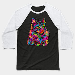 Wwos Whimsical Rainbow Kitty Cutest Colorful Cat Baseball T-Shirt